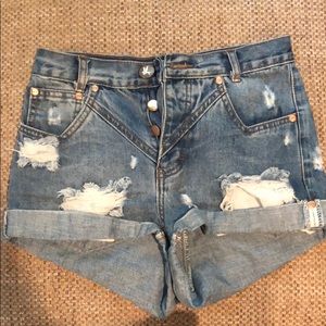 One teaspoon high rise denim shorts